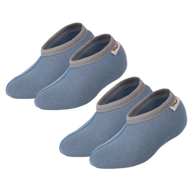1 Paar TippTexx 24 Stiefelsocken, Blau mit 100% Baumwolle für Damen, Herren & Kinder
